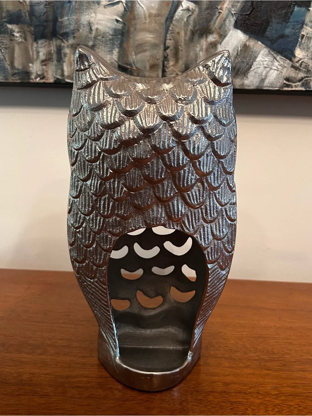 Owl metal candle holder. Like new.